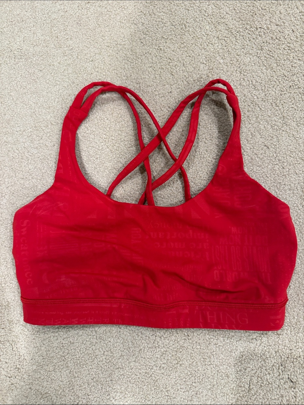 lululemon athletica Red Crisscross Strappy Sports Bra